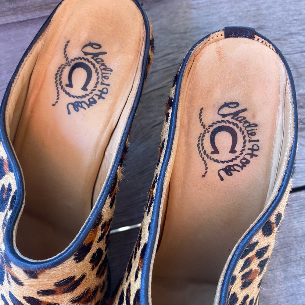 Charlie 1 Horse Calf Hair Leopard Print Mules - Picture 6 of 9